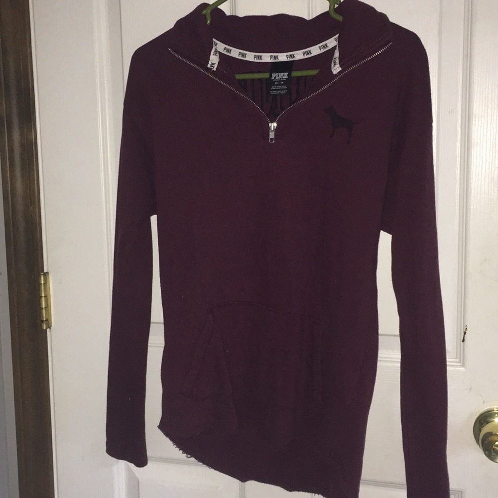 VS pink, quarter zip